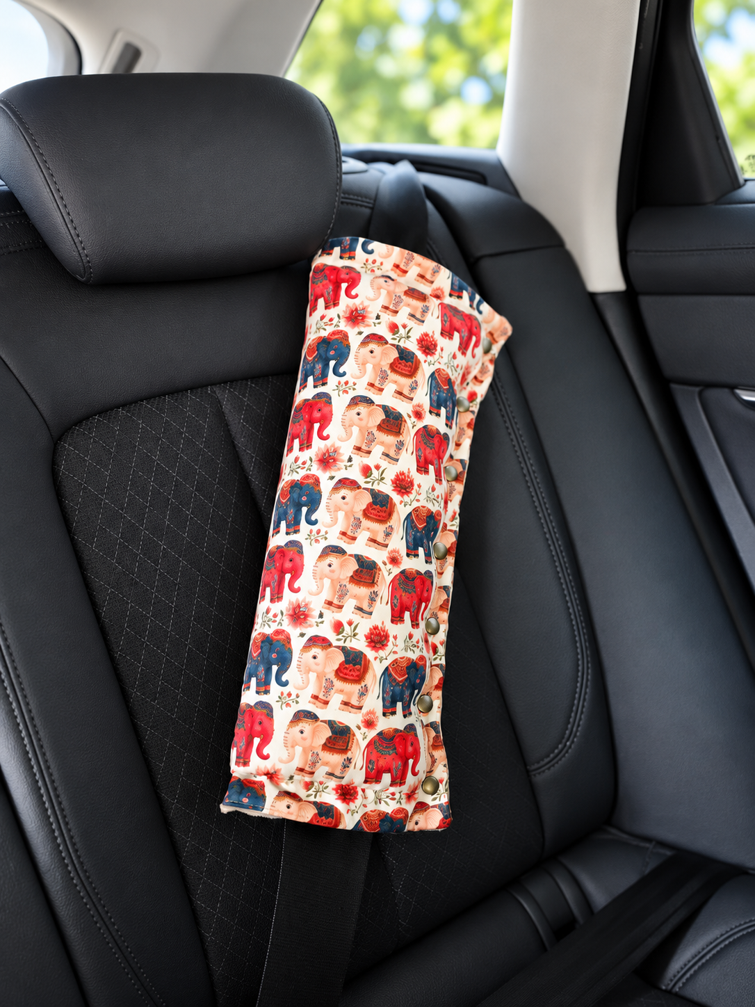 Pagalvėlė automobilio diržui ''Drambliukai" - Image 2